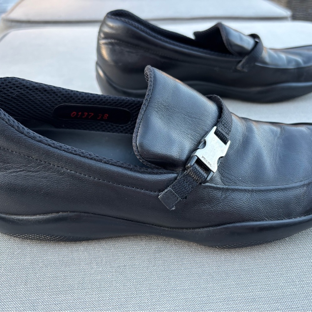 Women's Prada Black Leather Loafers